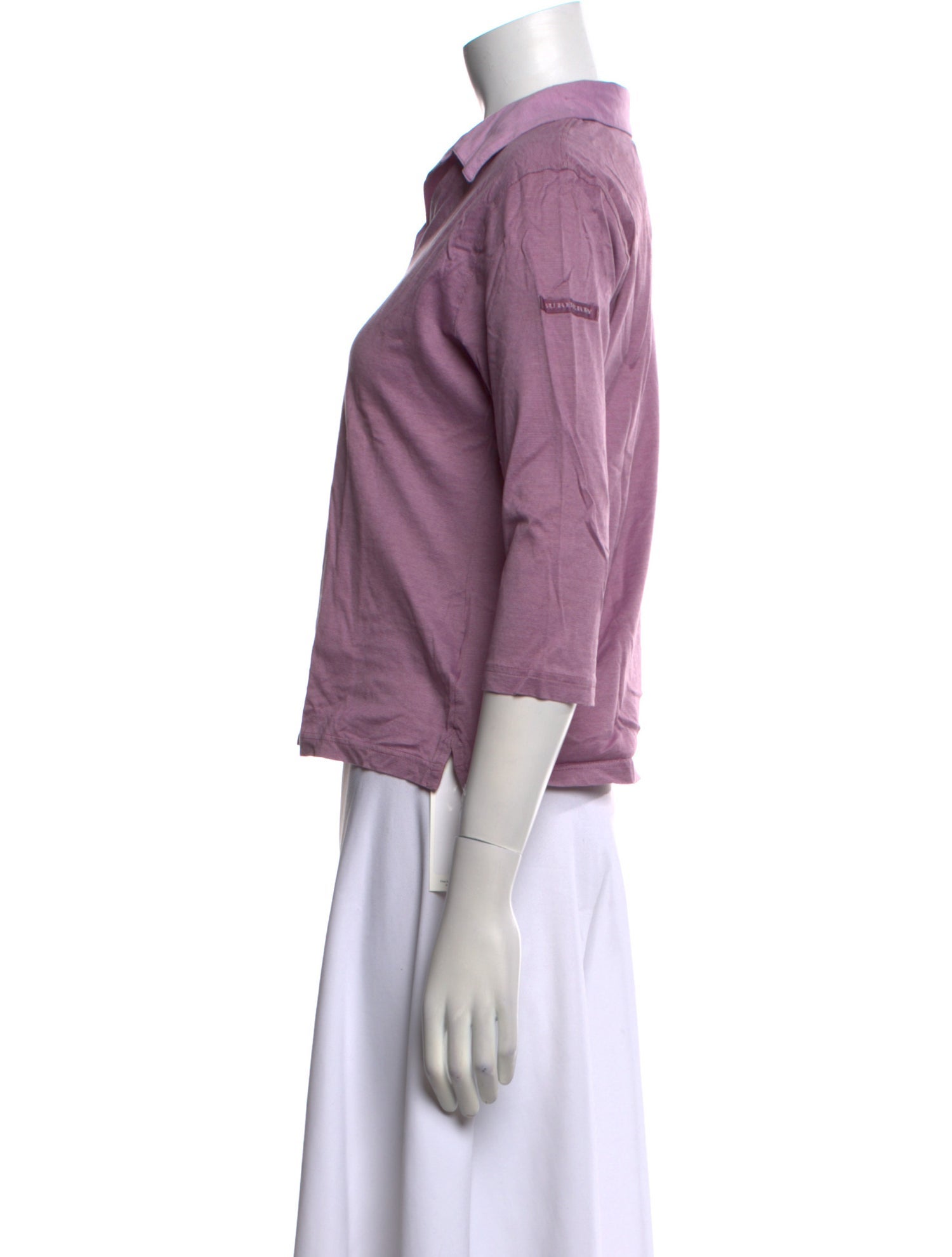 Burberry Golf V-Neck Three-Quarter Sleeve Crop Top