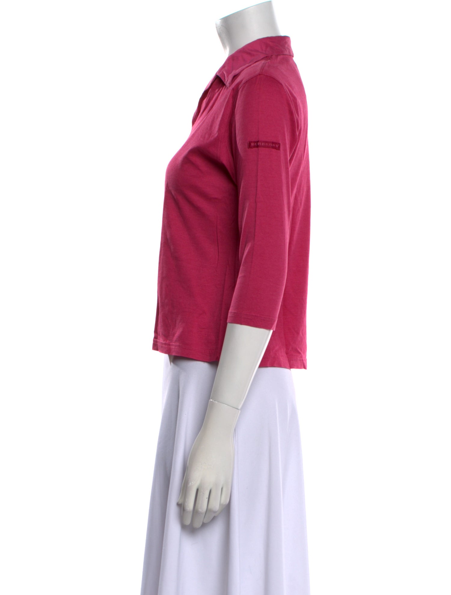 Burberry Golf V-Neck Three-Quarter Sleeve Crop Top