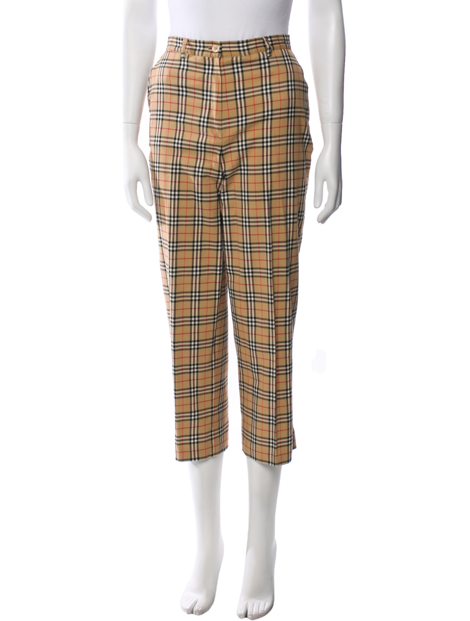 Burberry Golf Plaid Print Straight Leg Pants