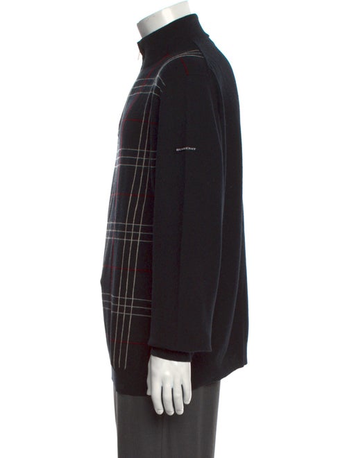 Burberry Golf Lambswool Plaid Print Cardigan