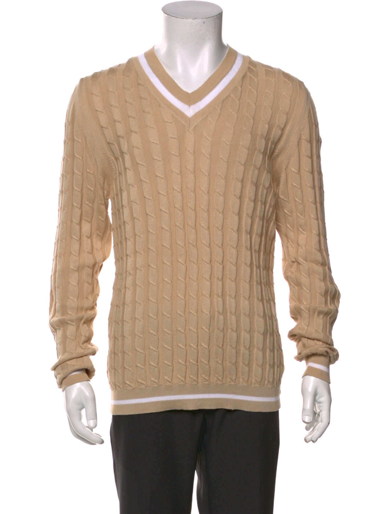 Burberry Golf Striped V-Neck Pullover
