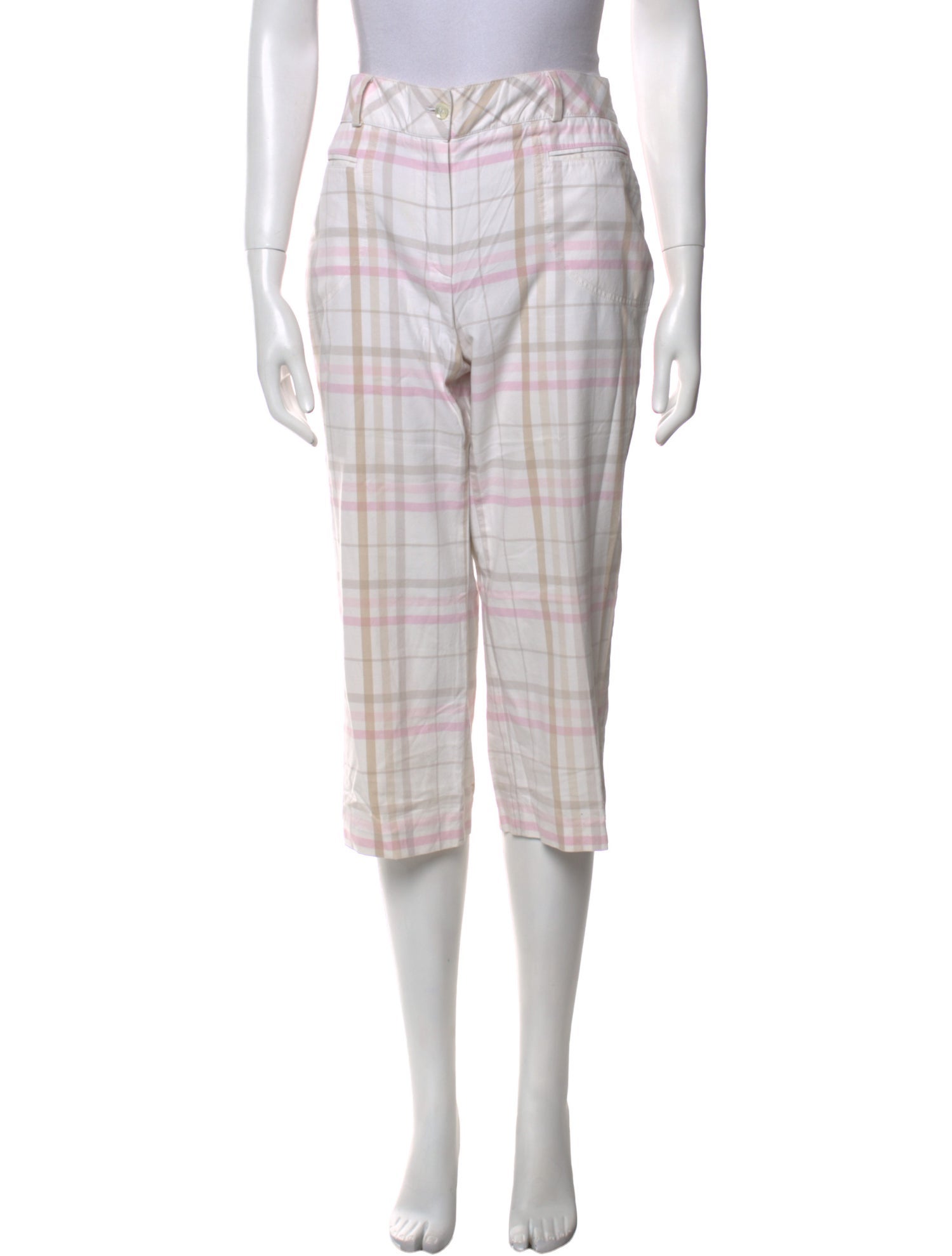 Burberry Golf Plaid Print Wide Leg Pants