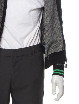 Burberry Golf Plaid Print Mock Neck Cardigan