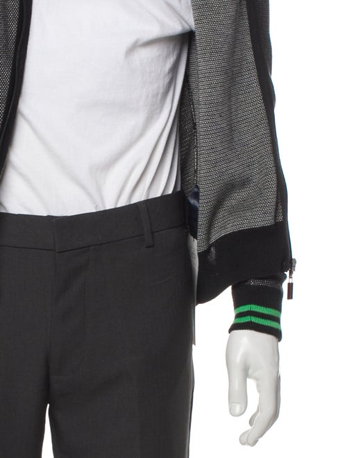 Burberry Golf Plaid Print Mock Neck Cardigan