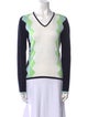 Burberry Golf Colorblock Pattern V-Neck Sweater