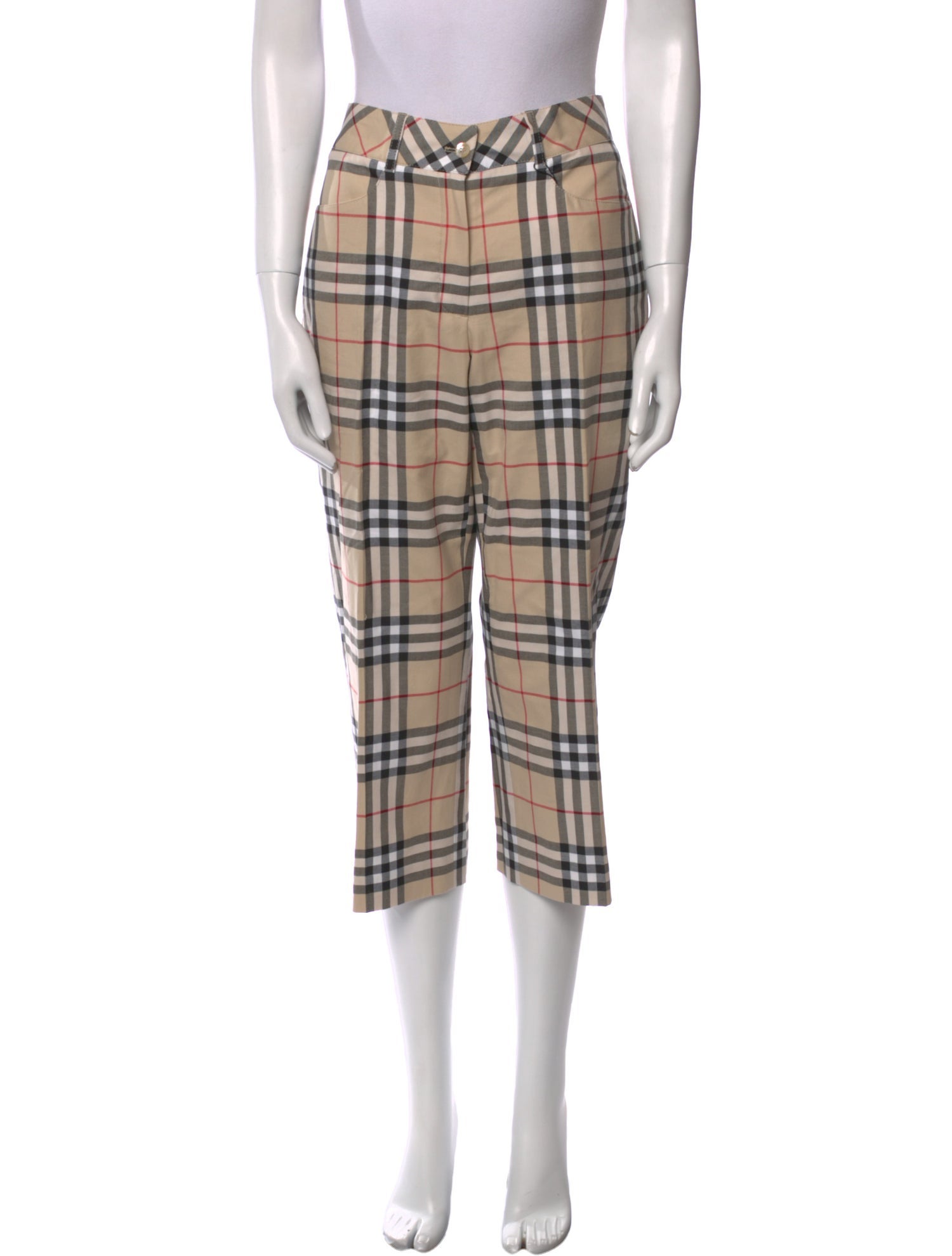 Burberry Golf Plaid Print Straight Leg Pants