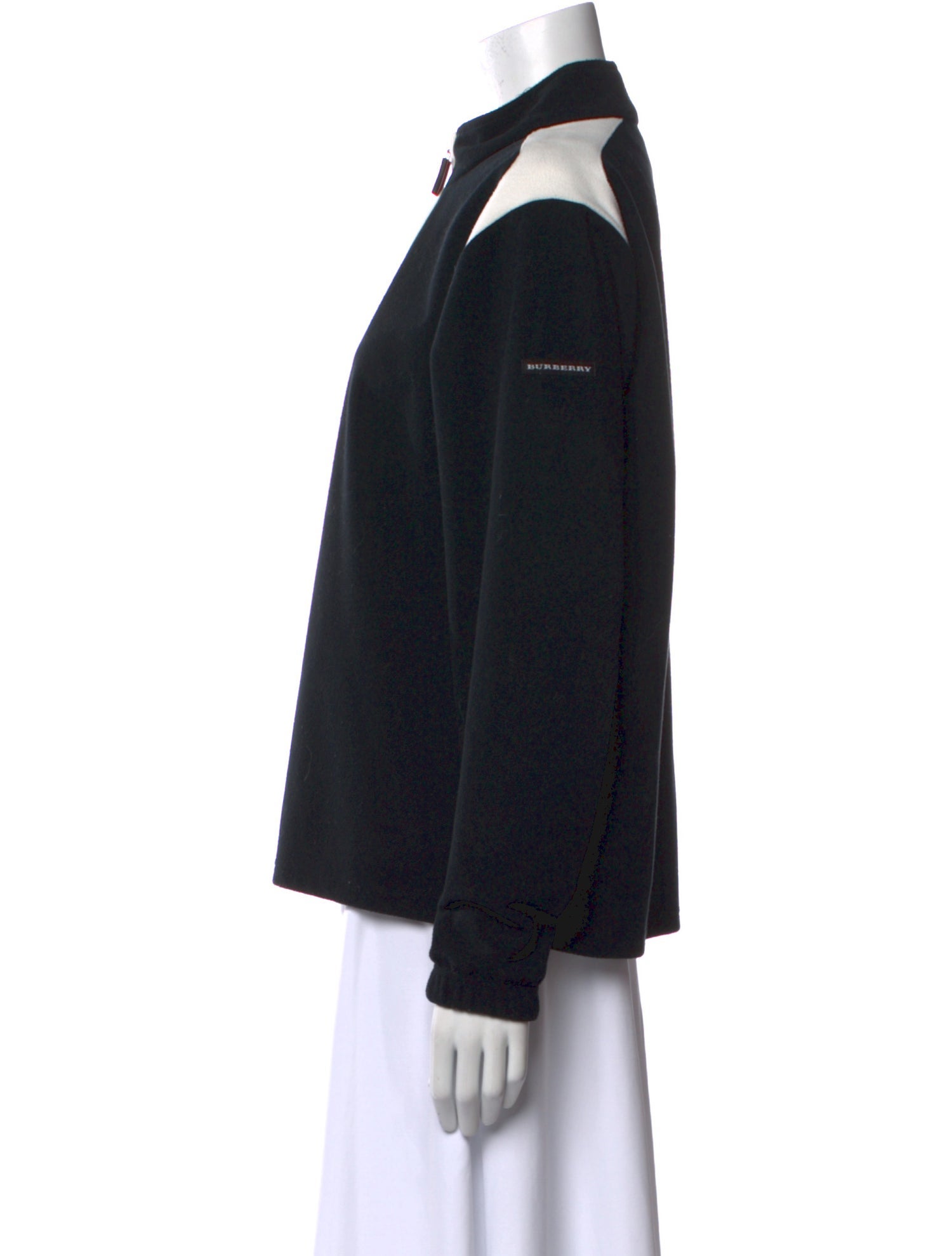 Burberry Golf Colorblock Pattern Mock Neck Sweatshirt