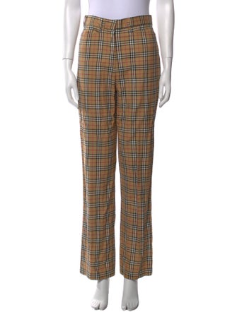 Burberry Golf Plaid Print Straight Leg Pants