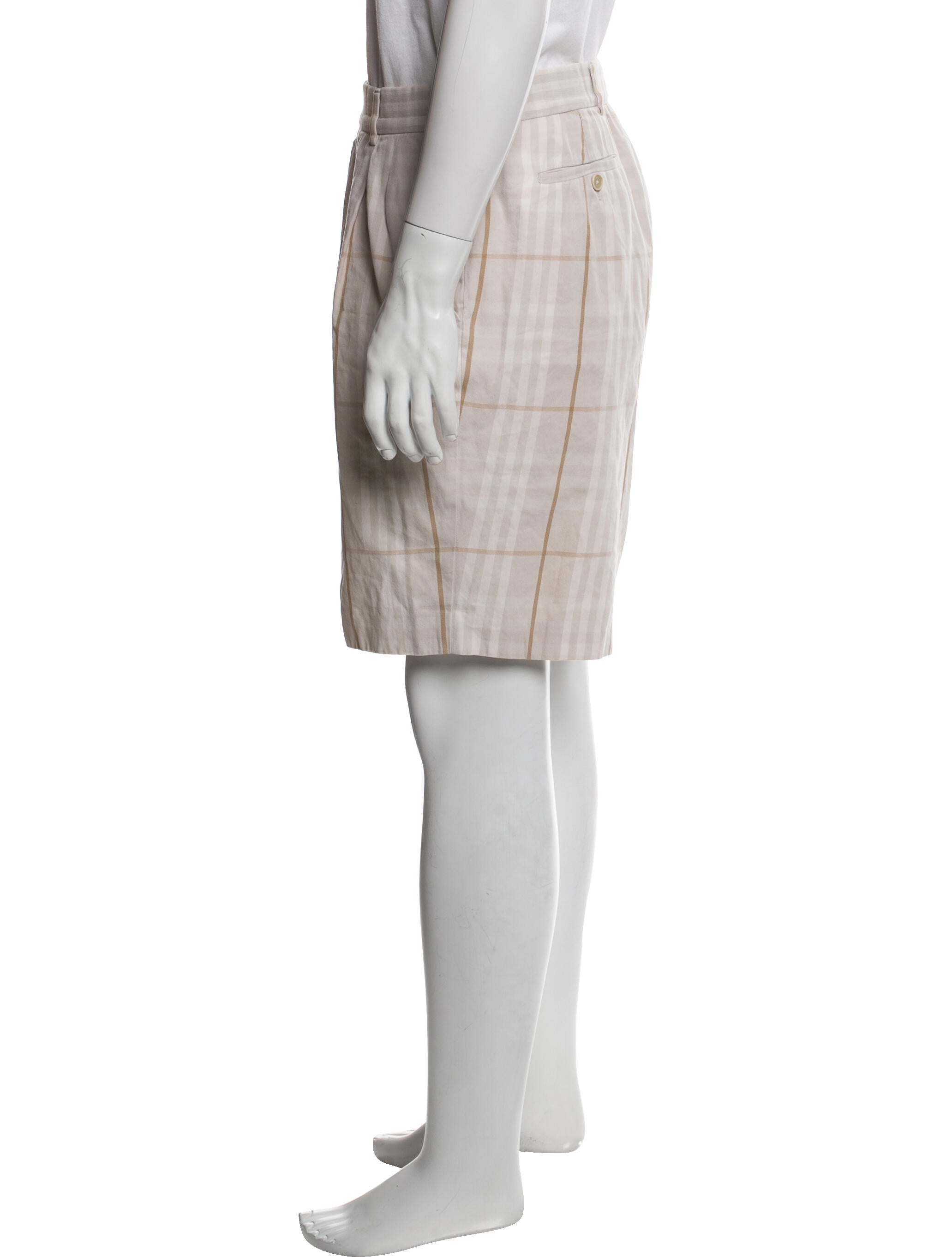 Burberry Golf Plaid Print Flat Front Shorts