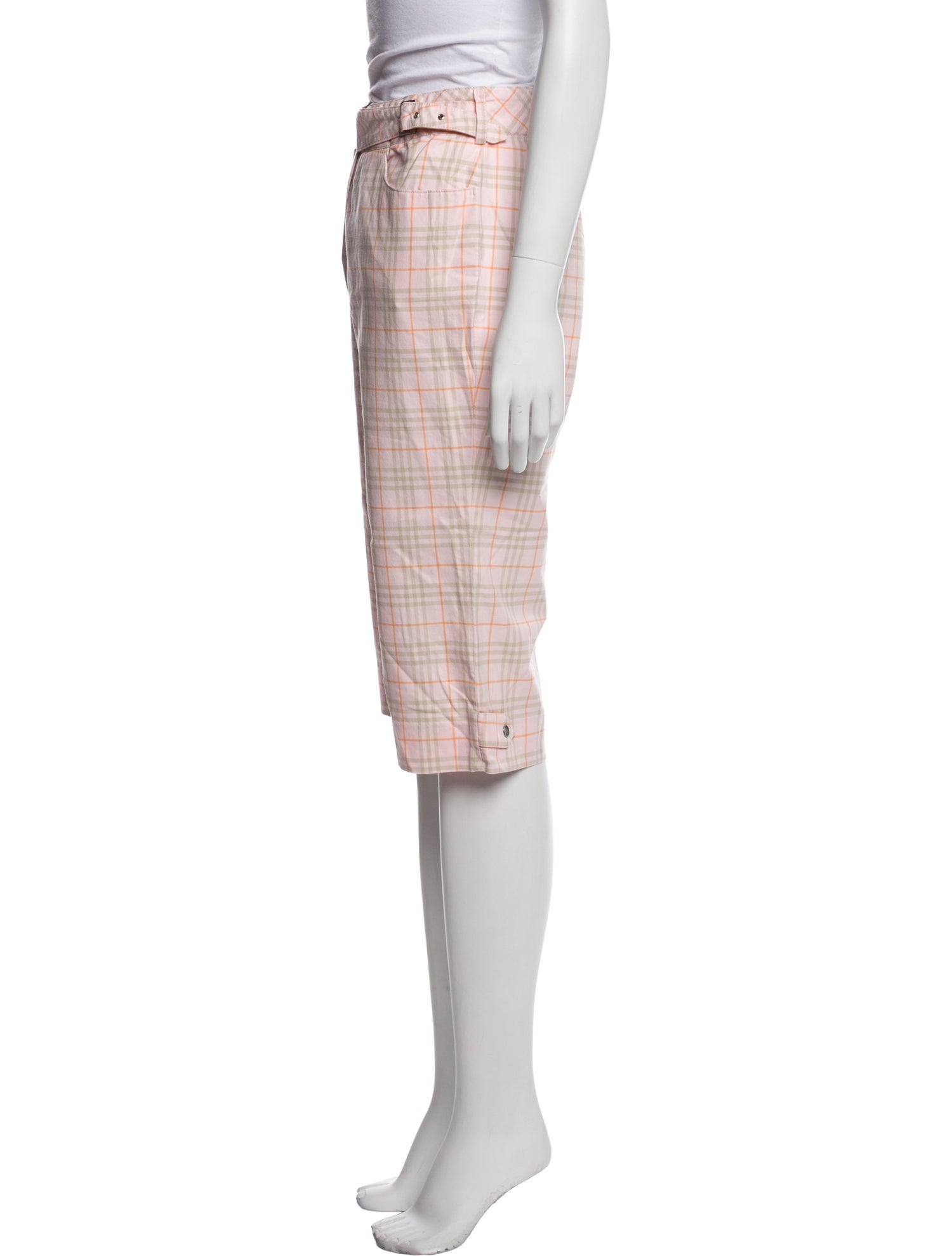 Burberry Golf Plaid Print Knee-Length Shorts