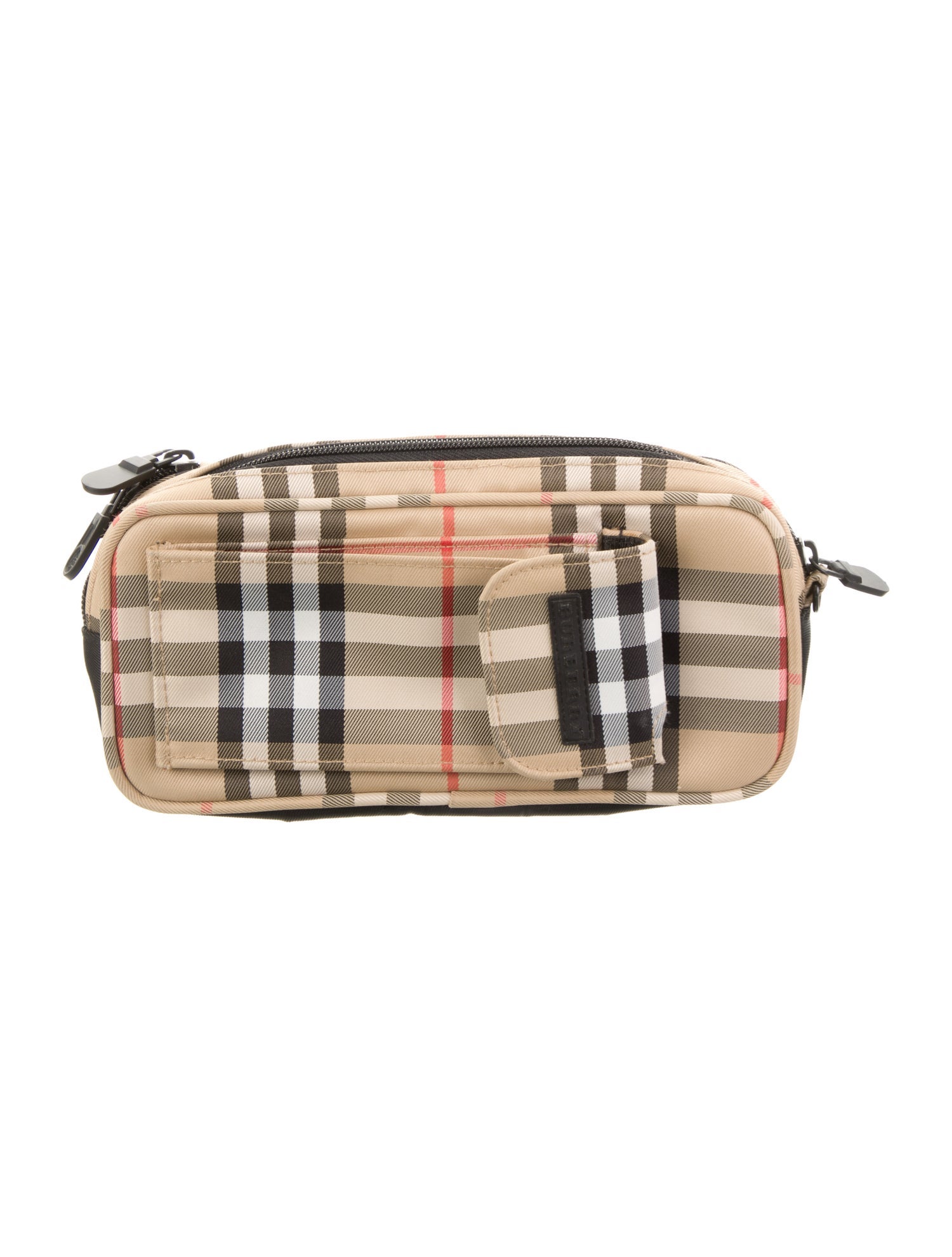 Burberry Golf Nylon Plaid Print Wallet