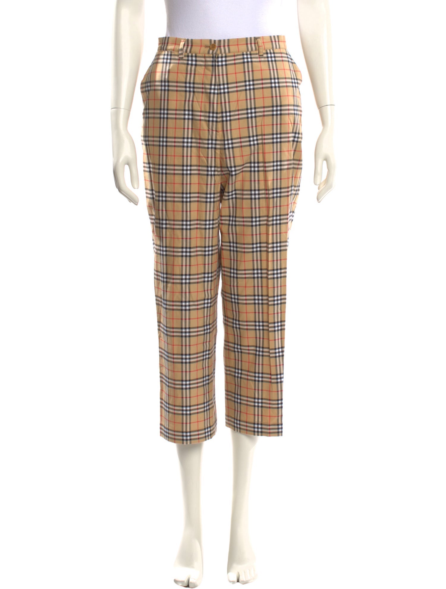 Burberry Golf Plaid Print Straight Leg Pants