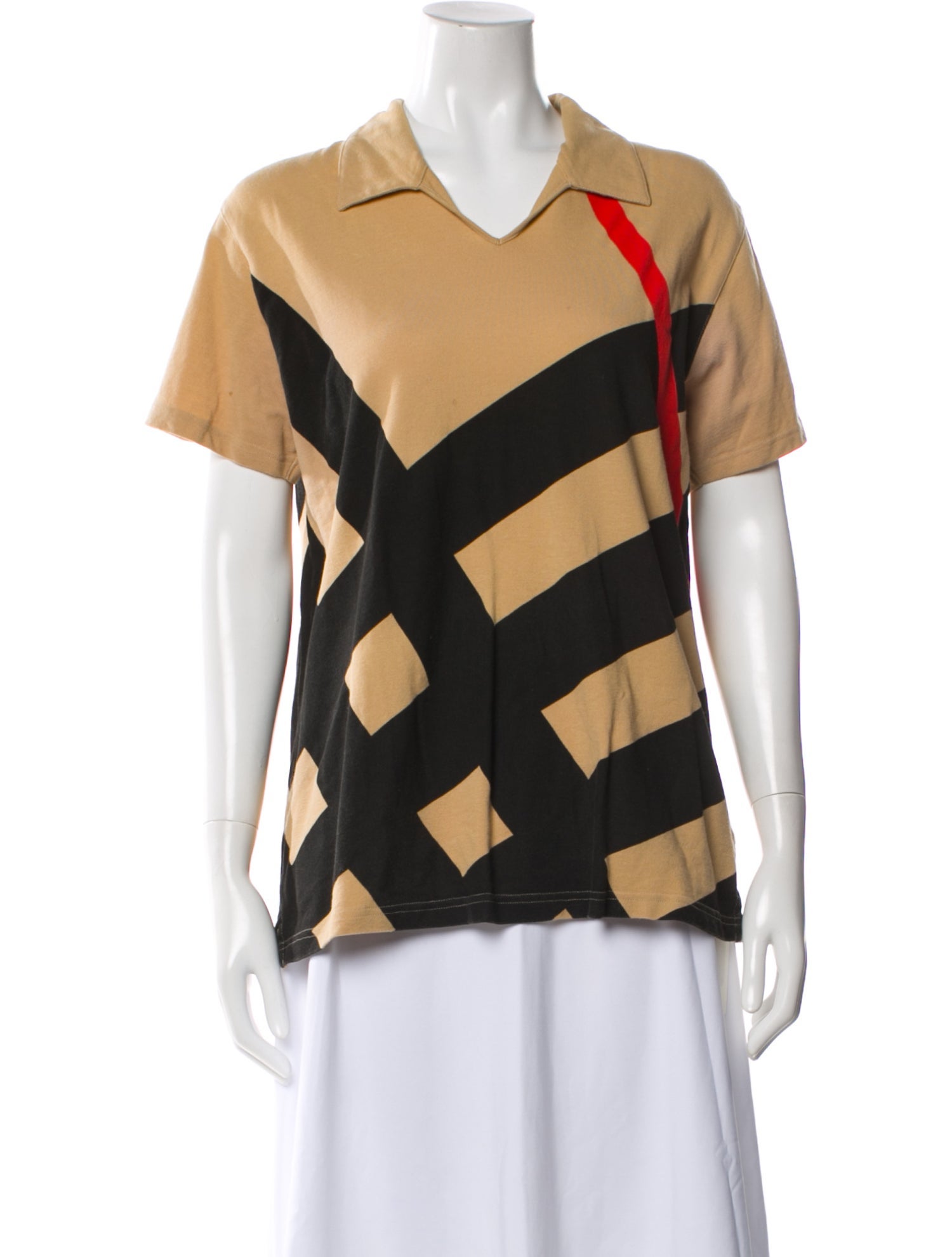 Burberry Golf Patterned Short Sleeve T-Shirt