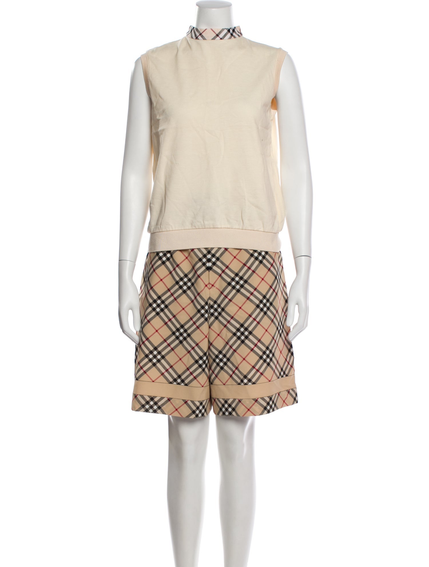 Burberry Golf Plaid Print Short Set