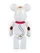 Bearbrick Maneki Neko White Plated Luminous 400% Figure