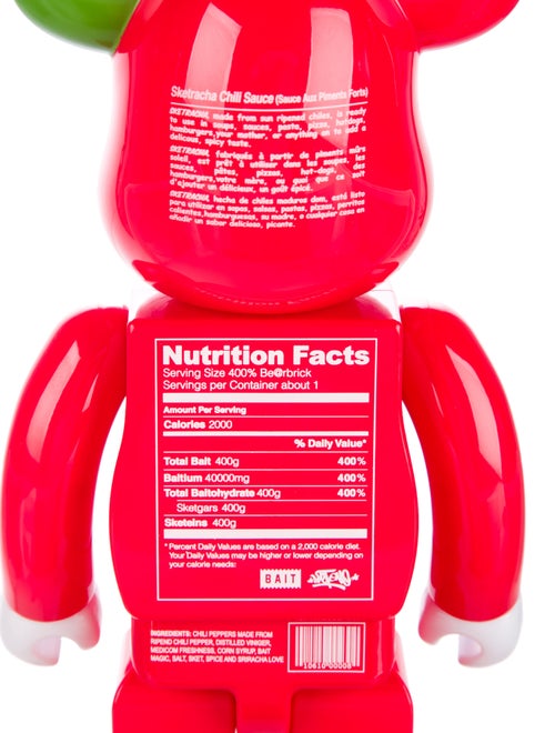 Bearbrick x BAIT Sriracha 100% & 400% Figurine