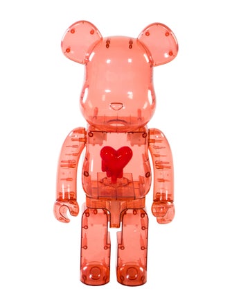 Bearbrick x Emotionally Unavailable Clear Red Heart 1000% Figurine