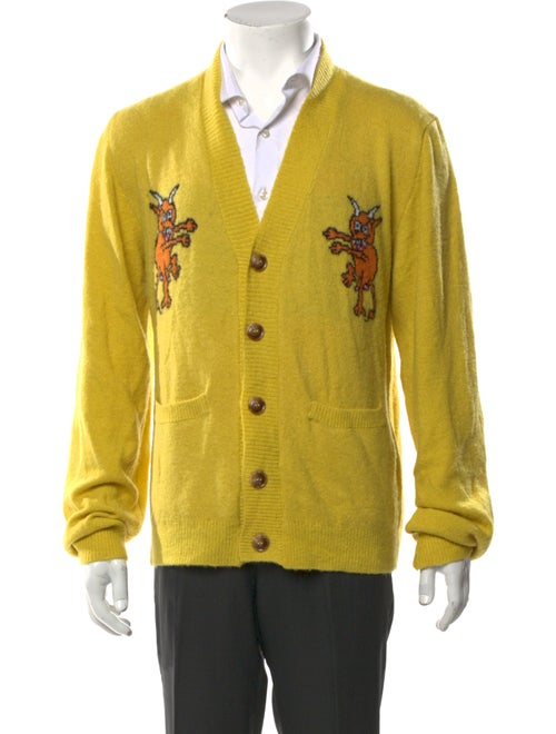 Brain Dead Graphic Print V-Neck Cardigan