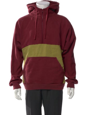 Brain Dead Colorblock Pattern Turtleneck Hoodie