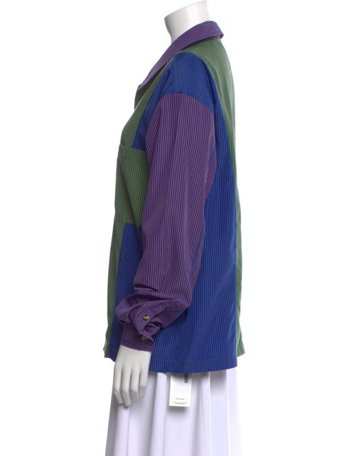 Brain Dead Striped Long Sleeve Button-Up Top