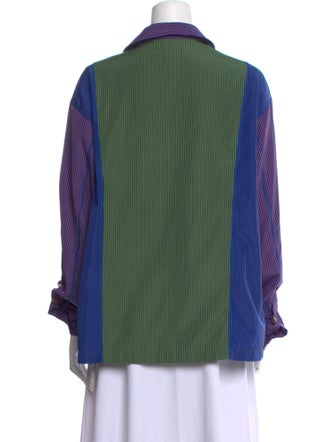 Brain Dead Striped Long Sleeve Button-Up Top