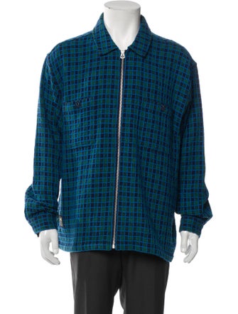 Brain Dead Wool Plaid Print Jacket