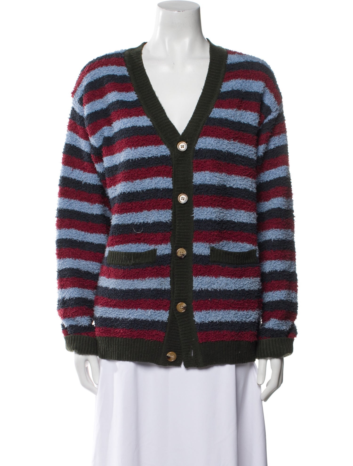 Brain Dead Striped V-Neck Sweater