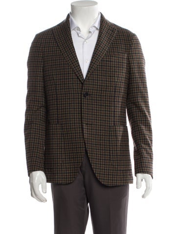 Breras Milano Suiting Wool Plaid Print Blazer M