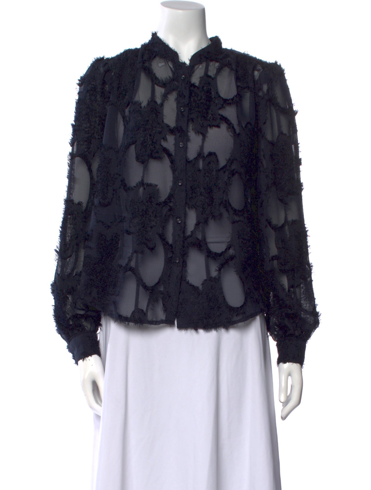 Berenice Patterned Mock Neck Blouse