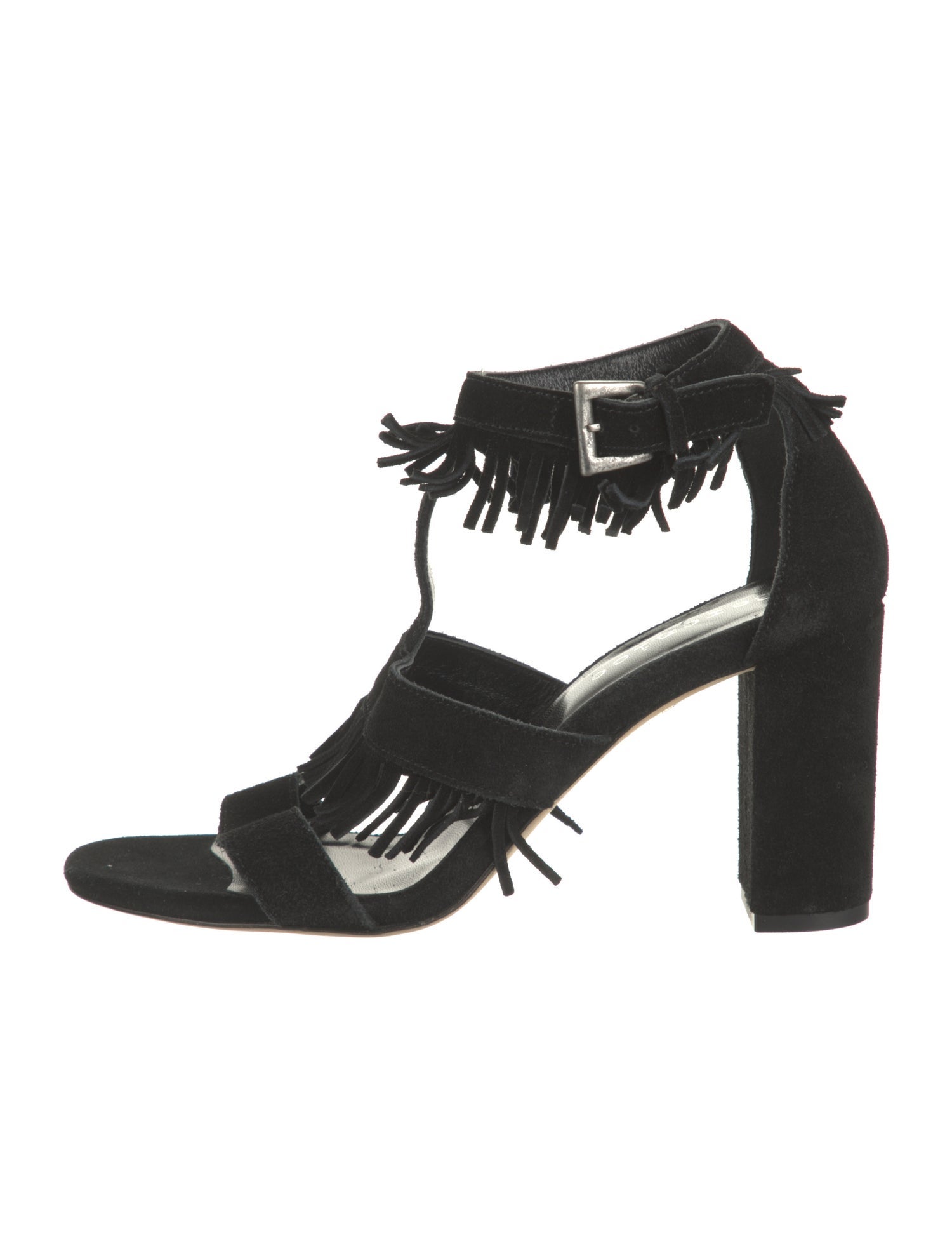 Berenice Suede Fringe Trim Accent Sandals