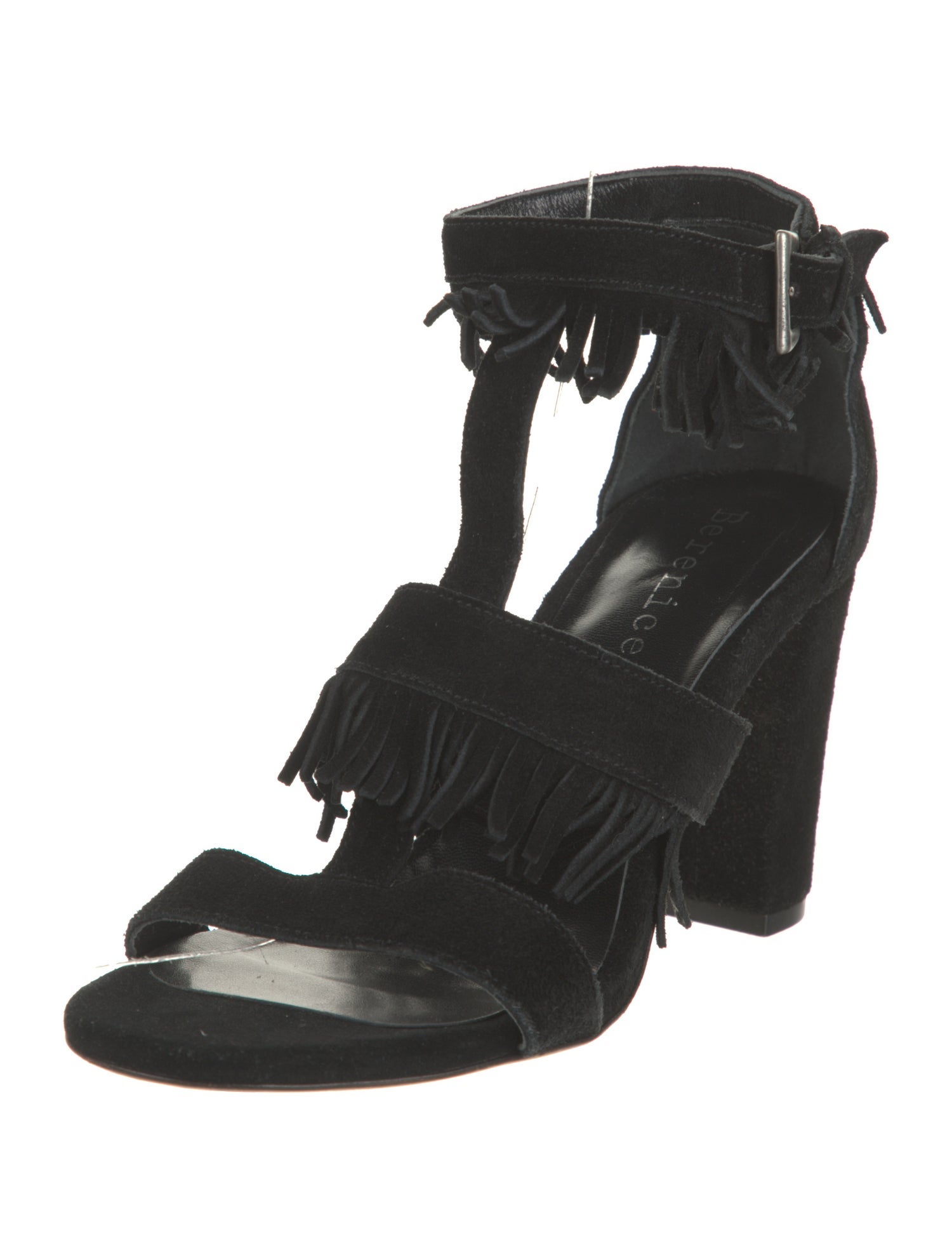 Berenice Suede Fringe Trim Accent Sandals