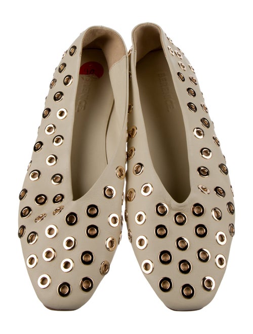 Berenice Leather Eyelet Trim Ballet Flats