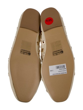 Berenice Leather Eyelet Trim Ballet Flats