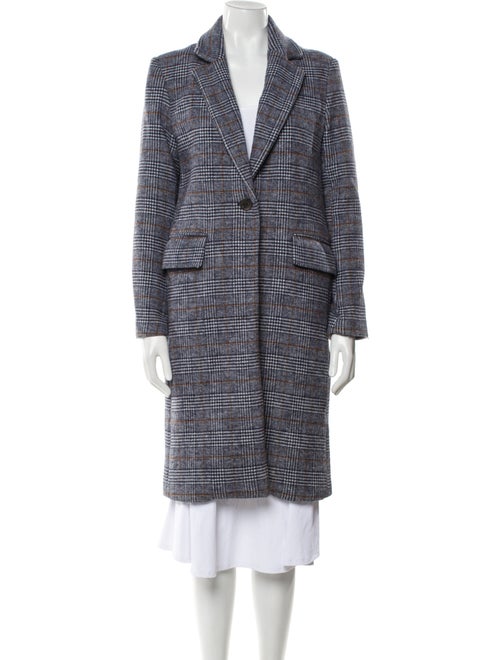 Berenice Wool Plaid Print Coat