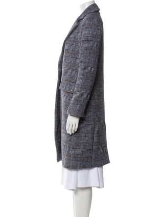 Berenice Wool Plaid Print Coat