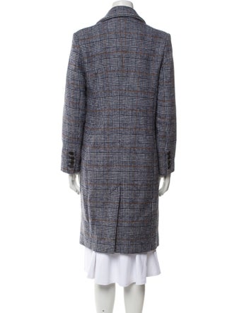 Berenice Wool Plaid Print Coat