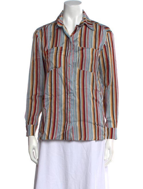 Berenice Striped Long Sleeve Button-Up Top