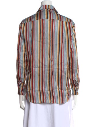 Berenice Striped Long Sleeve Button-Up Top