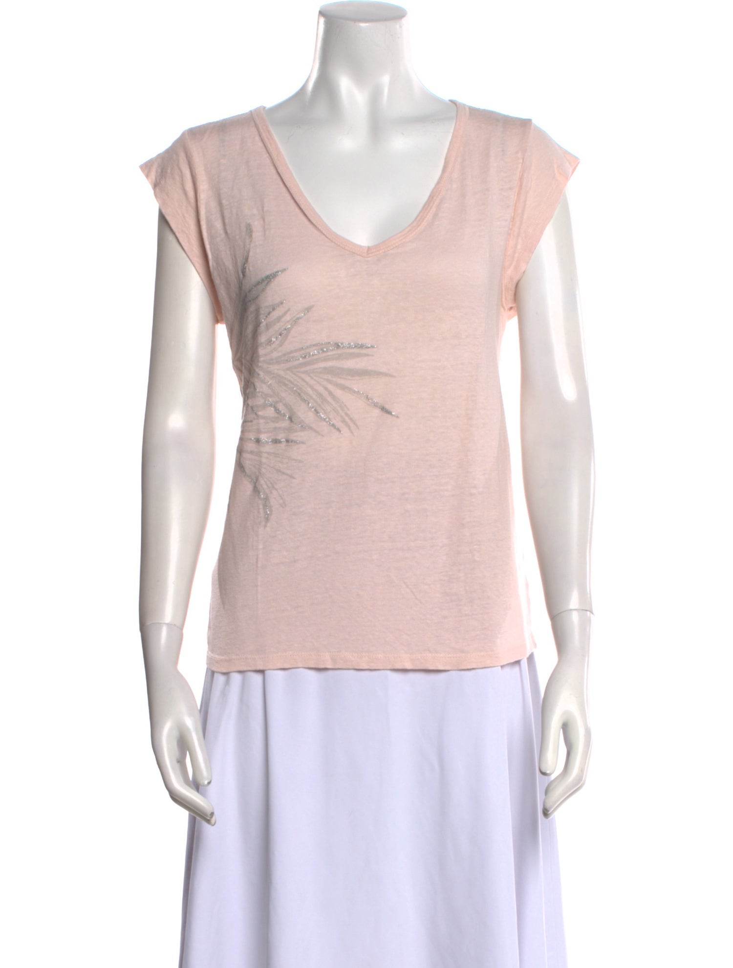 Berenice Linen V-Neck T-Shirt