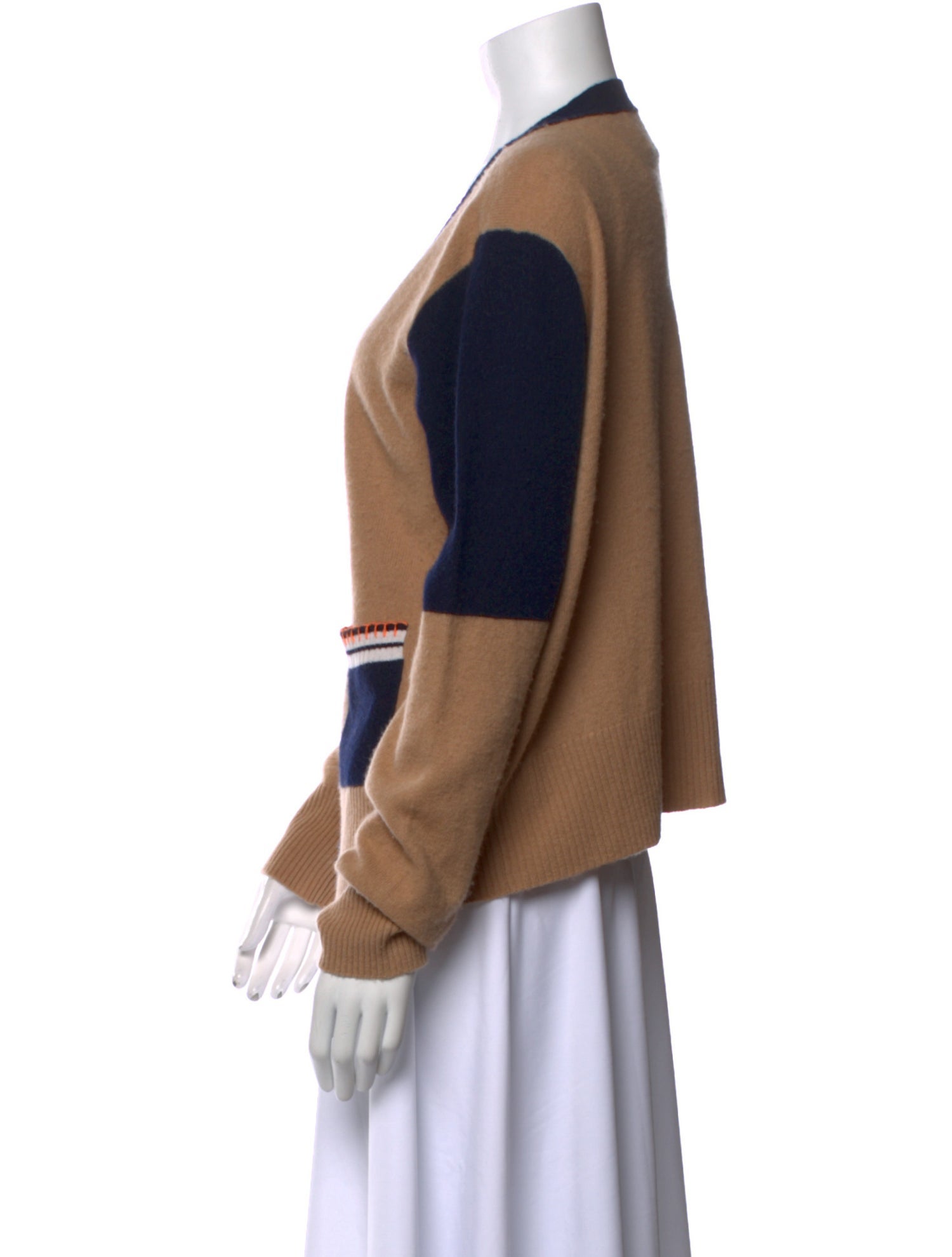 Brodie Cashmere Colorblock Pattern Sweater