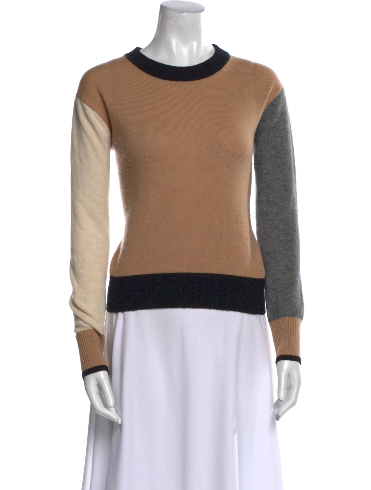 Brodie Cashmere Colorblock Pattern Sweater