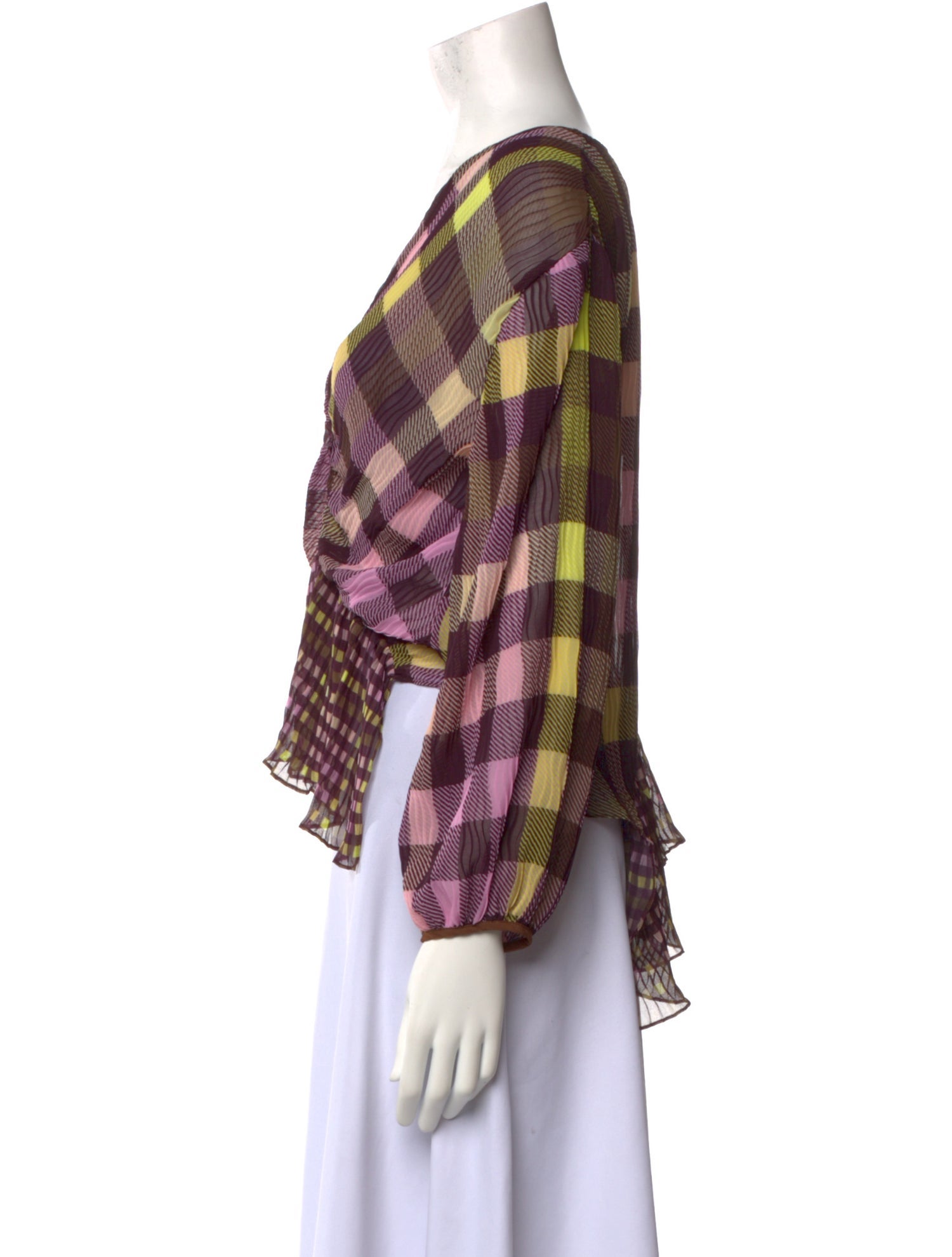 Brøgger Plaid Print Plunge Neckline Crop Top w/ Tags