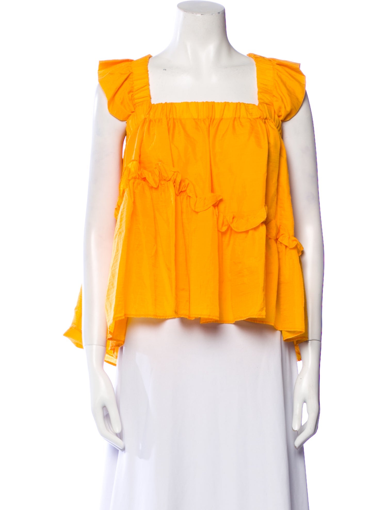 Brøgger Square Neckline Short Sleeve Crop Top