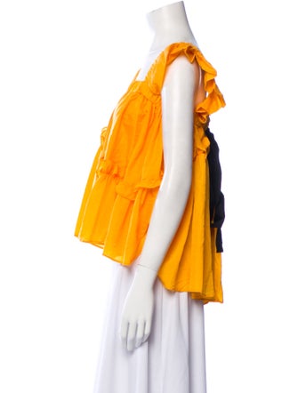 Brøgger Square Neckline Short Sleeve Crop Top