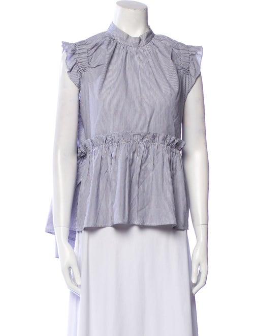 Brøgger Striped Mock Neck Top