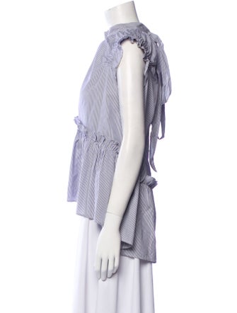 Brøgger Striped Mock Neck Top