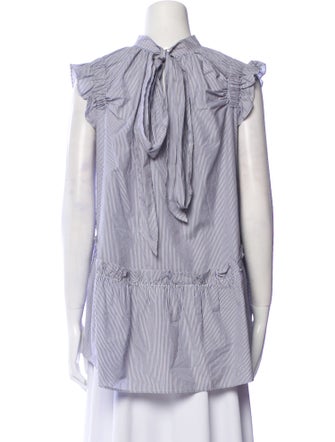 Brøgger Striped Mock Neck Top