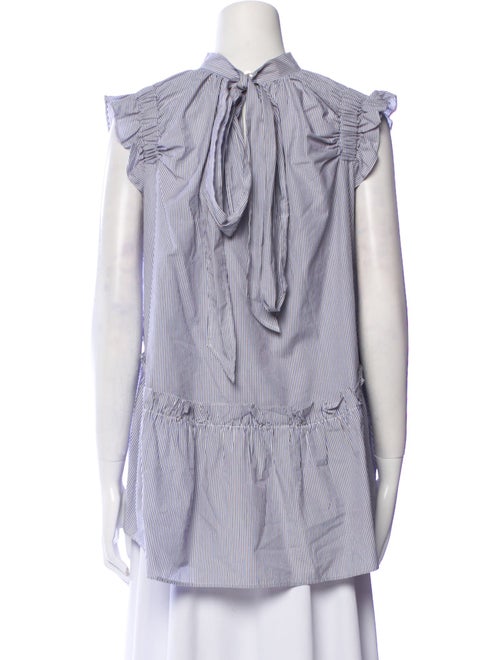 Brøgger Striped Mock Neck Top