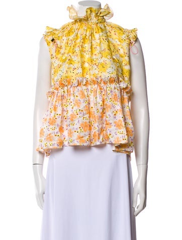 Brøgger Tops Silk Floral Print Blouse XS