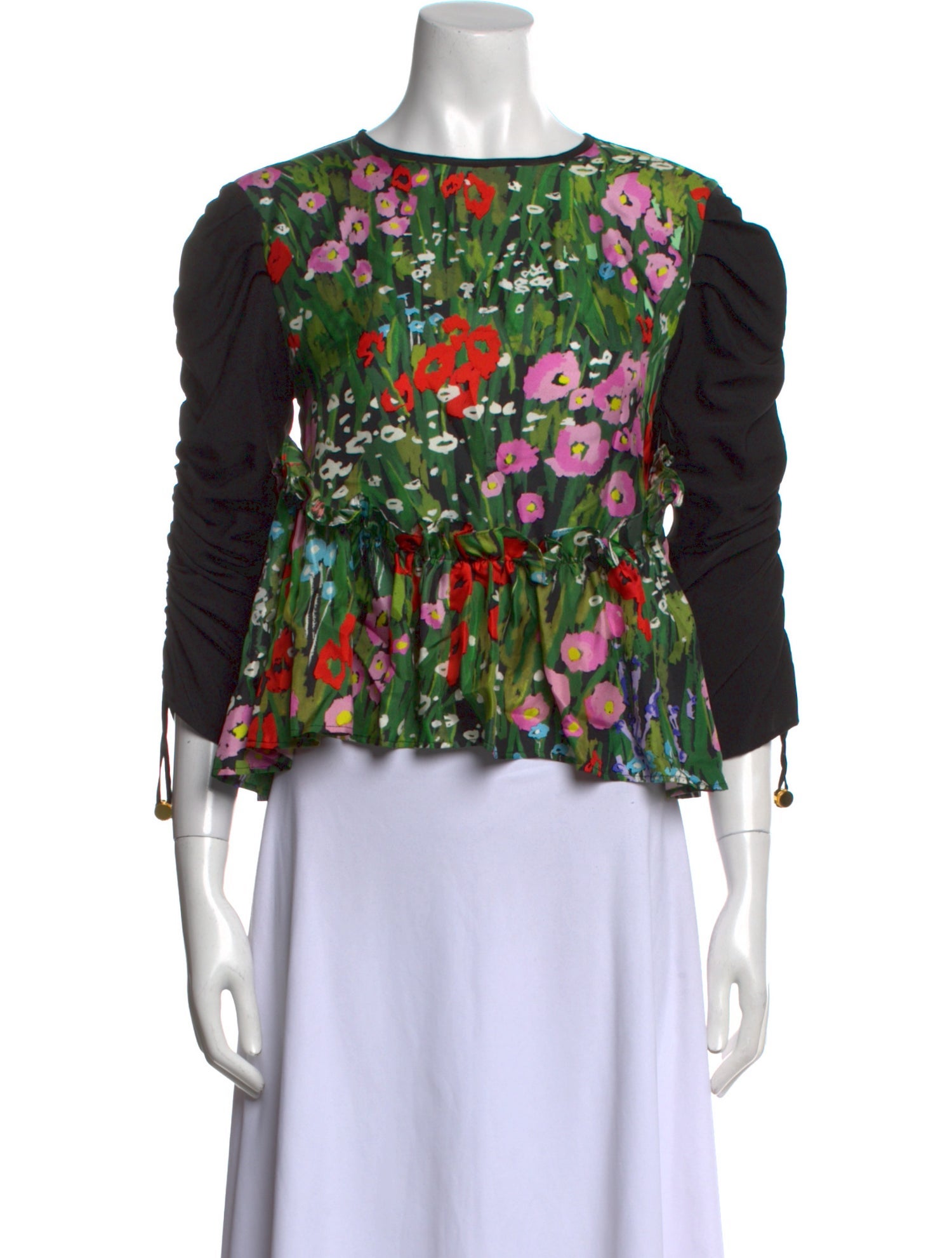 Brøgger Silk Floral Print Crop Top